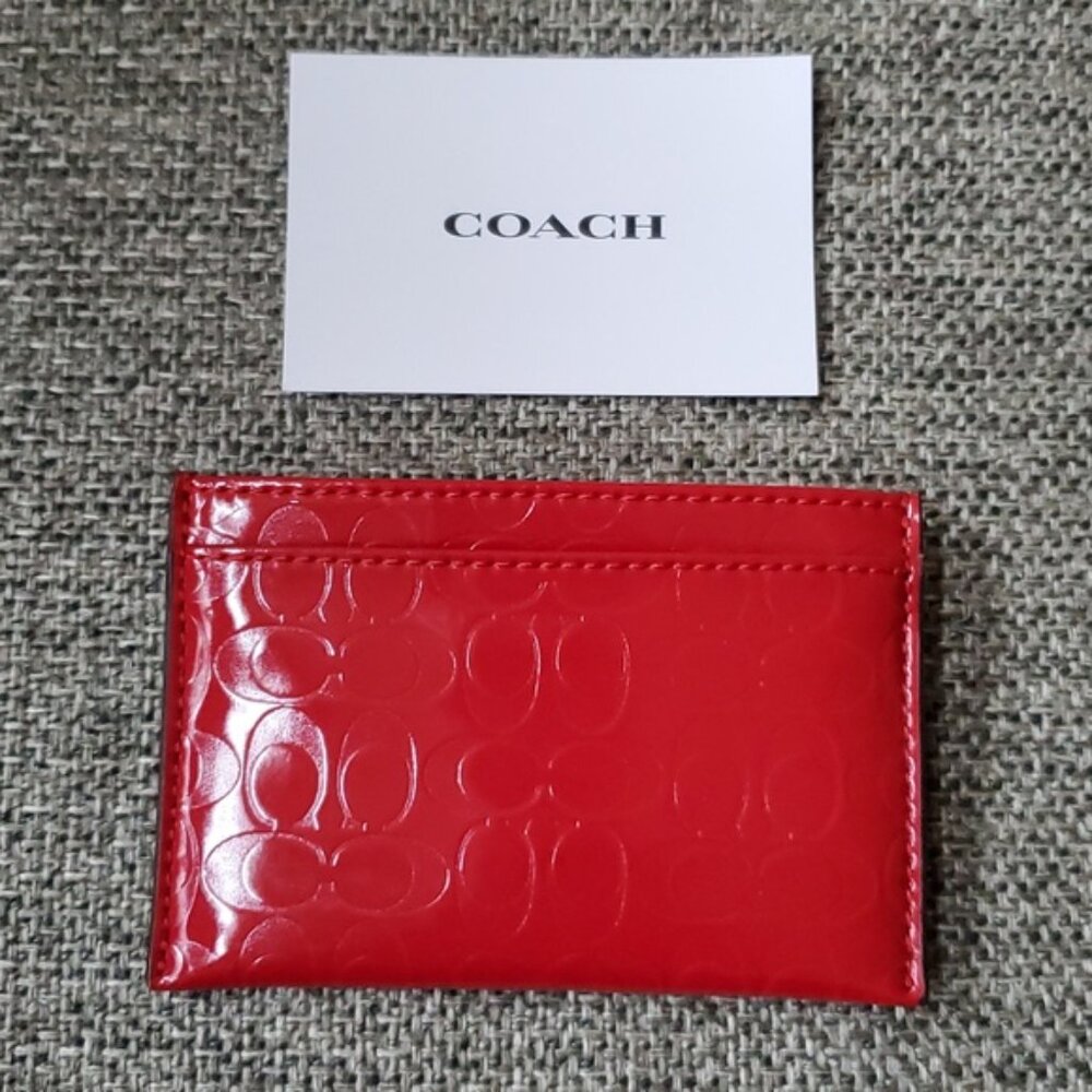 NEW♥️AUTHENTIC Coach Red Card Holder♥️ - Picture 3 of 5